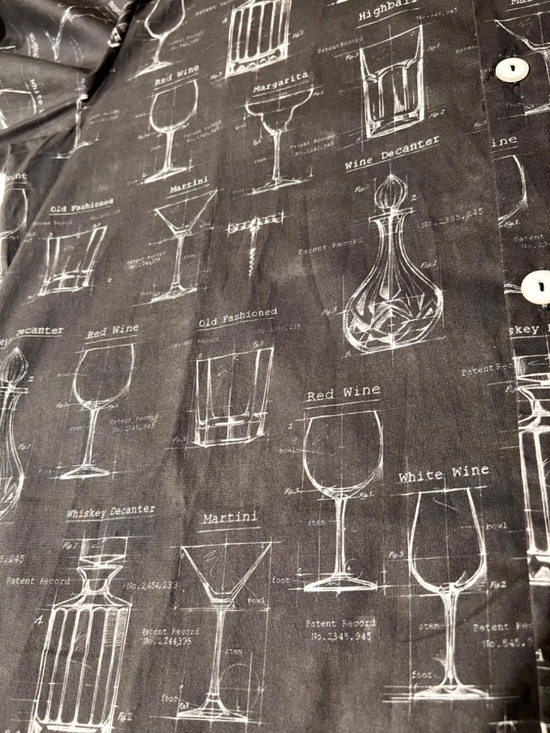 Cherry Velvet Cocktail Hour Charlie Shirt Rockabilly Retro Men's Button Up Shirt - Picture 8 of 9